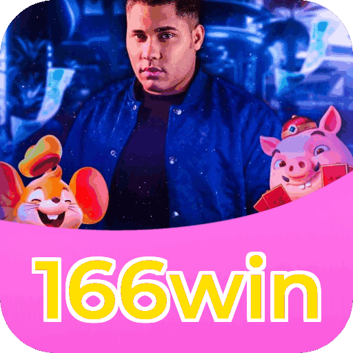 Interface do aplicativo 166win mostrando jogos disponíveis no iOS e Android